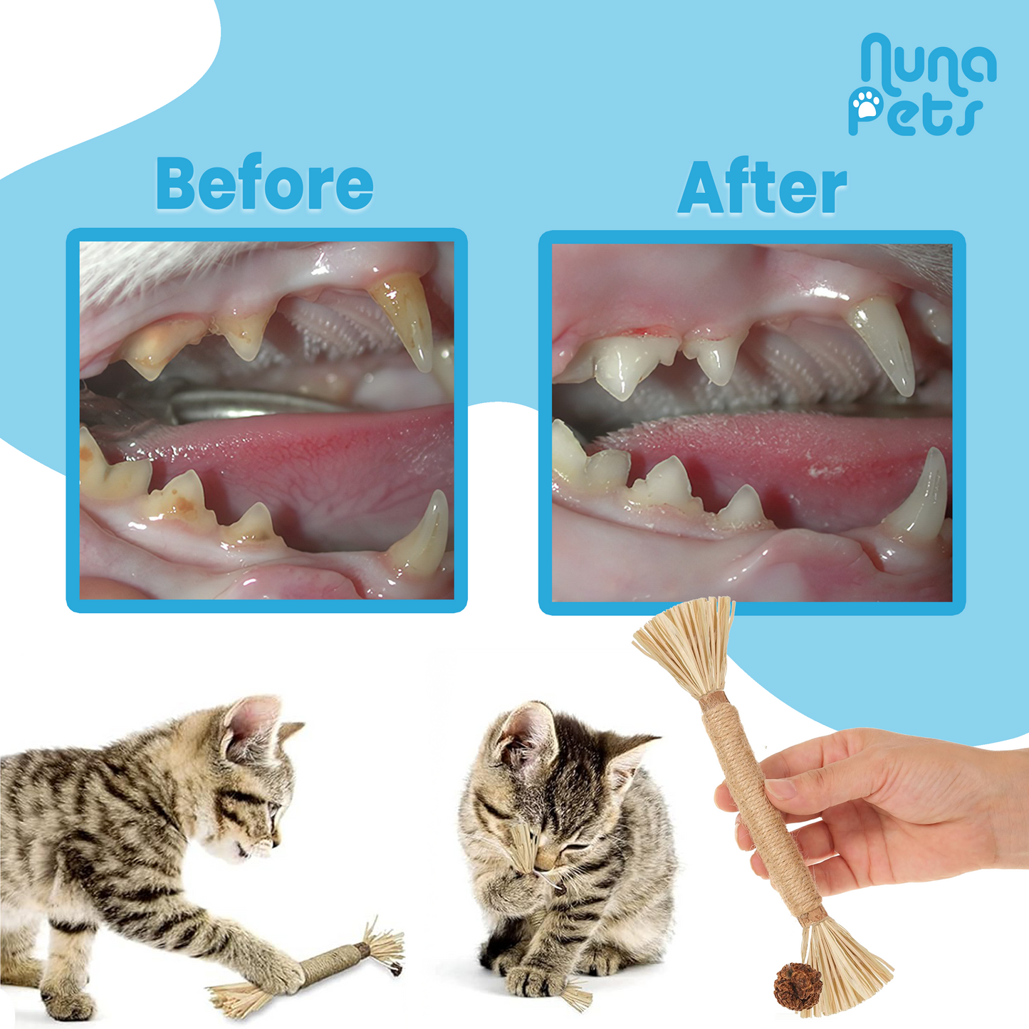 NunaPets® Natural Silvervine Dental Cat Chew Stick