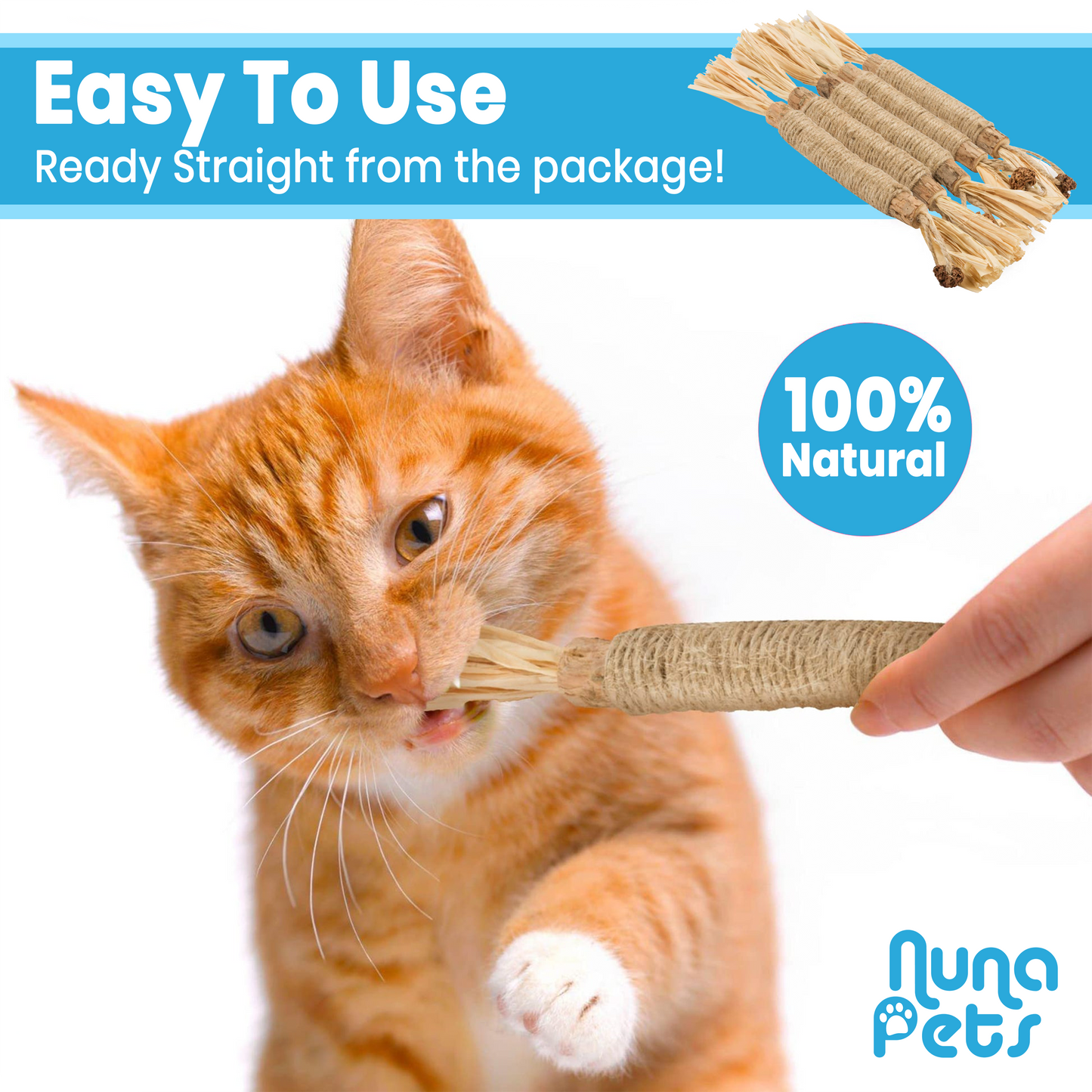 NunaPets® Natural Silvervine Dental Cat Chew Stick