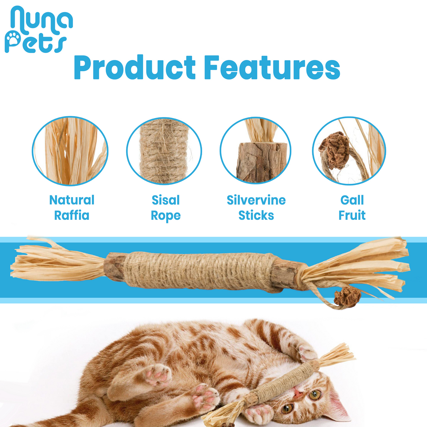 NunaPets® Natural Silvervine Dental Cat Chew Stick