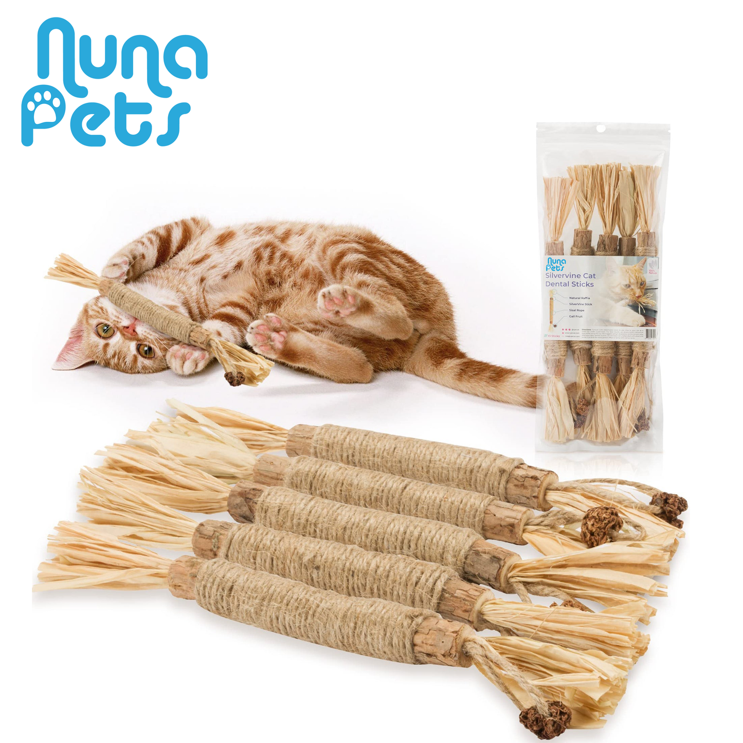 NunaPets® Natural Silvervine Dental Cat Chew Stick